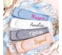 Zhongzhi Diadema de spa personalizada, diadema bordada para el cuidado de la piel, regalo de dama de honor (nombre bordado)