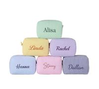 Zhongzhi Maquillaje Bordado Personalizado, Regalo de Dama de Honor, Bolsa de cosméticos Personalizada, propuesta de Dama de Honor,Regalo para Ella, Regalo del día de la Madre