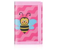 ZHONYEE Carteras de lona con bloqueo RFID de dibujos animados para niños, bonitas carteras de lona para deportes al aire libre con adhesivo mágico y bolsillo con cremallera, abeja