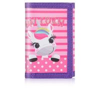 ZHONYEE Carteras de lona con bloqueo RFID de dibujos animados para niños, bonitas carteras de lona para deportes al aire libre con adhesivo mágico y bolsillo con cremallera, Unicornio a