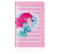 ZHONYEE Carteras de lona con bloqueo RFID de dibujos animados para niños, bonitas carteras de lona para deportes al aire libre con adhesivo mágico y bolsillo con cremallera, Mermaid