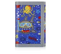 ZHONYEE Carteras de lona con bloqueo RFID de dibujos animados para niños, bonitas carteras de lona para deportes al aire libre con adhesivo mágico y bolsillo con cremallera, Animales marinos, Casual