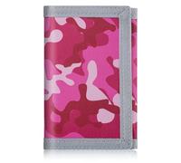 ZHONYEE Carteras geniales para adolescentes para niños y niñas con cremallera y ranura para tarjetas, lona triple RFID para exteriores, diseño encantador adhesivo mágico para 12 a 16 años, Camuflaje