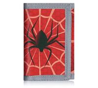 ZHONYEE Carteras geniales para adolescentes para niños y niñas con cremallera y ranura para tarjetas, lona triple RFID para exteriores, diseño encantador adhesivo mágico para 12 a 16 años, Araña