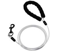 ZHONYEE Correa de perro a prueba de masticación con ganchos de 1,2 m, cable de metal impermeable, no masticable, correas de cadena resistentes para perros grandes, medianos y pequeños, transparente