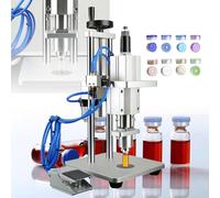 ZhouBSM Máquina Crimpadora De Viales De Escritorio De 13/15/20 Mm - Tipo Neumático Puro, Ajuste De Altura + Interruptor De Pedal, para Tapas De Aluminio Y Plástico 13 * 13MM
