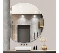 Zhoudong Espejo de Tocador Semicircular con Luz LED para Baño 70/80cm, sin Marco Espejo Decorativo Luz Regulable con 3 Colores Iluminación, Antivaho(Left Cut,28"x32")