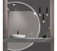 Zhoudong Espejo de Vanidad Led sin Marco, Semicircular, Espejo de Baño con Iluminación 3 Color, Antivaho Interruptor Táctil, para Vestidor Dormitorio(Cut Left,120cmx80cm)