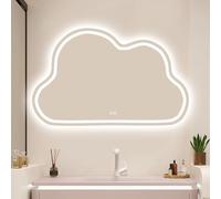 Zhoudong Irregular 100cm Espejo de Baño sin Marco con Antivaho, 70/80cm LED Espejo de Tocador 3 Colores Regulable Iluminación, Botón Táctil Inteligente(Frontlit,36"x28")