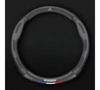 ZHOUFUDA Funda Protectora de Volante de Coche a Medida para Mitsubishi L200 Club Cab 2019-2024, Cubierta de Volante de Cuero Microfibra, Transpirable Antideslizante Protección Accesorios