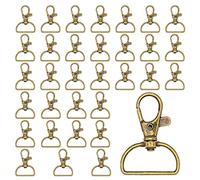ZHOUSTOU 30 Piezas Llaveros Mosquetones Pequeños Cierres Ganchos para Llaveros Mosqueton Giratorio Llavero Giratorio con Anilla en D 20 mm Ancho Interior para Proyectos de Bricolaje (Bronce)