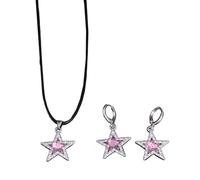 ZHOUSUFEN Juego de gargantilla con colgante de estrella gótica vanguardista, collar y aretes con colgante de estrella, joyería para creadores de tendencias, As Shown, Metal