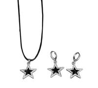 ZHOUSUFEN Juego de gargantilla con colgante de estrella gótica vanguardista, collar y aretes con colgante de estrella, joyería para creadores de tendencias, As Shown, Metal