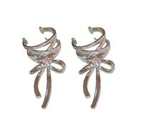 ZHOUSUFEN Pendientes de plata dulces y elegantes con lazo de metal con lazo, joyería retro