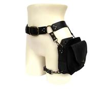 ZHOUSUFEN Riñonera medieval con cinturón para la pierna, estilo steampunk, de piel, para motocicleta, con caída en la pierna