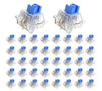Zhouwang OUTEMU - Interruptor de teclado azul cristal con vástago a prueba de polvo, 3 pines clicky prelubricado para teclado mecánico de juegos con 2 interruptores Kailh Box Clicky (88 + 2 piezas)