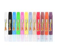 ZhouWei 12 piezas Lápices de Cera para Velas, Lavable Bolígrafo Decorativo para Velas de 10ml, Lápices de Secado Rápido, Pintura Acrílica para Tela Cerámica Vidrio Pintura y Decoración (12 Colores)