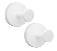 ZhouWei 2 Piezas Ganchos Ventosa, Percha de Pared Sin Taladrar Máx 3 kg Acero Inoxidable Suction Cup Hooks Reutilizables Toallero con Ventosa, para Cocina Baño Pared Azulejos Vidrio (Blanco)
