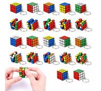ZhouWei 24 Piezas Llavero del Cubo, 3x3 cm Minicubo de Rubik