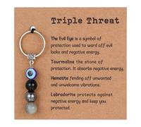 ZhouWei Argollas para Llavero de Cristal Natural, Anillas para Llavero de Mujer con Tarjetas Porta Chaves Keychain Colgante Argollas Accesorios de Cristal, Regalos Suerte Para Mujeres (A)