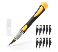 ZhouWei Cuter Manualidades Precision, Cuchillos de Arte de Precisión con 10 Cuchillas de Recambio, Cutter Manualidades, Juego Cuchillos Artesanales Tallar, para Grabado y Fabricación Arte (Amarillo)