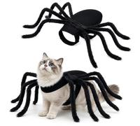 ZhouWei Halloween Disfraz para Gatos y Perros Pequeño Miedo Araña | Disfraz de Araña para Perro Equipado con Correas Alambres Moldeadores Integrados en Las Patas, Disfraces Halloween Mascota
