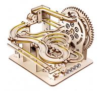 ZhouWei Puzzle 3D Madera Maquetas, Carrera de Mármol Modelo Mecánico Kit | Construcción con 5 Bolas Marble Run Rompecabezas de Madera 3D Engranaje Mecánico, Regalo Maquette para principiantes