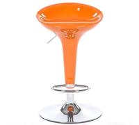 ZHOUXIAO Juego de 2 taburetes de Bar giratorios de plástico ABS con Altura Ajustable y Acabado Brillante, 2 Unidades de Taburete de Bar Resistente con reposapiés Orange