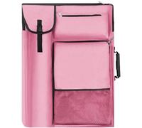 ZHOUXYFDC Bolsa Portafolio De Arte Portafolio de Arte de 45 x 61 cm con Mochila y Bolso de Mano, tamaño Mediano.(Bright Pink)