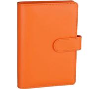 ZHOUXYFDC Cuaderno Anillas Carpeta de presupuesto A5/A6, cubierta de cuaderno planificador, manual de hojas sueltas de PU, 6 archivador con agujeros, cubierta de papel for Agenda y diario(Pink,A6)