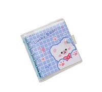 ZHOUXYFDC Cuaderno Anillas Cuadernos de escritura de cuentas, libro de diario cuadrado, manual, cuaderno desmontable, Bloc de notas, cuaderno de hojas sueltas(Blue)