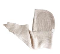 ZHOUXYFDC Gorro Bufanda Mujer Gorro de Lana de Punto for Hombre y Mujer, Ideal for el Invierno. Unisex, con Capucha, Cuello Alto y Bufanda for Esquiar en climas fríos.(Beige)