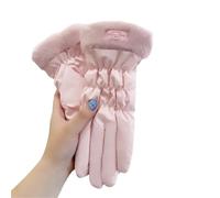 ZHOUXYFDC Guantes De Nieve Guantes Acolchados for Pantalla táctil for Mujer, de Forro Polar Grueso y cálido, for Ciclismo, montañismo, esquí, de Felpa de algodón, Impermeables, for Invierno(Pink)