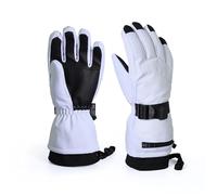 ZHOUXYFDC Guantes De Nieve Guantes de esquí for Hombre y Mujer, Resistentes al Viento, de Piel sintética y Forro Polar, for Todas Las Estaciones, for Deportes de Invierno.(White,XL)