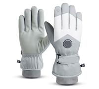ZHOUXYFDC Guantes De Nieve Guantes de esquí y Snowboard Unisex de Invierno, de Piel sintética, Antideslizantes, con Pantalla táctil, Impermeables, for Motocicleta, Ciclismo y Nieve.(White)