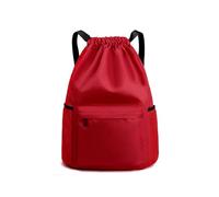 ZHOUXYFDC Mochila Cuerdas Mochila deportiva con cordón, bolsa tipo saco de gran capacidad for gimnasio, natación y playa, for mujeres y hombres, ideal for uso diario.(Red-S)
