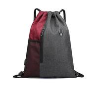 ZHOUXYFDC Mochila Cuerdas Mochila ligera con cordón, informal, unisex, for deporte, escuela, viajes y playa(Wine red)