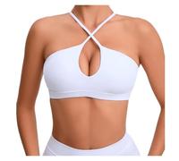 ZHOUXYFDC Sujetador Deportivo Mujer Hermoso Sujetador Deportivo con Espalda Cruzada for Mujer, Ropa Deportiva Transpirable con Relleno for Fitness(White,M)