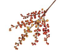 ZHOUXYFDC Tallos Artificiales Bayas Rojas Foam Artificial Berry Branch Bouquet Flowers Garland Accessories Blue Berries Stems Fake Plants for Home Christmas Decoration(A-Orange)