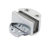 ZHOUYQX Abrazadera para Puerta de Vidrio con Ejes giratorios de 360 Grados, bisagra para Puerta de Vitrina de Metal, bisagra Superior, Inferior, Izquierda y Derecha, Color Plateado.
