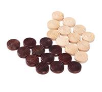 ZHOUYQXLX 24 Piezas de Damas de Madera, Juego de Mesa, Ajedrez de Backgammon, Piezas de Damas Apilables, Ideal para Todas las Edades