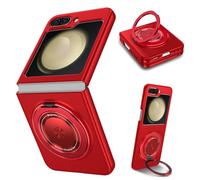 ZHOZEXIN Compatible con Samsung Galaxy Z Flip 5, Soporte magnético con Anillo, Funda Protectora Delgada a Prueba de Golpes para Samsung Galaxy Z Flip 5（Rojo）