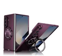 ZHOZEXIN Para Samsung Galaxy Z Fold 7,Soporte magnético de Anillo de Soporte a Prueba de Golpes Cubierta de la célula Delgada Protectora,Protector de Pantalla, para Samsung Galaxy Z Fold 7 (Borgoña)