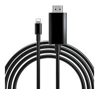 Zhpamax [Certificado MFi] Cable Lightning a HDMI • Cable HDMI para iPhone a TV • Compatible con iPhone 14, 13, 12, 11 a salida de TV • con pantalla HD de 1080P • Simplemente enchufar y usar/negro/6.6