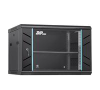 ZHPHMBM Gabinete de rack de servidor de 6U, gabinete de red de montaje en pared incluye puerta de vidrio con bloqueo, paneles laterales y traseros extraíbles, gabinete de datos de red de 15 pulgadas