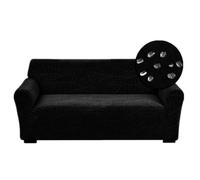 ZHQFLC Funda de Sofá Elástica en Jacquard, Protección Integral Antiarañazos de Gato, Cubre Sofá Antideslizante Lavable, Todo en Uno (Black,2 Seater 145-185cm)