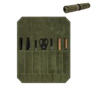 ZHQZZPH Bolsa enrollable de lona encerada para cuchillos de chef, protector multiranura, organización profesional para herramientas de cocina y cubiertos, bolsa de viaje segura y estuche de