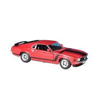 ZHRDWE Coche De Juguete 1:24 Ford Mustang Boss 302 De 1970 Modelo Coche De Aleación Rojo Colección De Recuerdos Juguete De Regalo Maqueta Coche(Rojo)