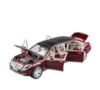 ZHRDWE Coche De Juguete 1:24 para Maybach S600 Rojo Negro Aleación Coche Modelo Sonido Luz Juguete Fundición Vehículos Regalo Maqueta Coche(Rojo)