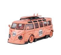 ZHRDWE Coche De Juguete Volkswagen T1 Bus Gulf Oil Martini - Modelo Coche Aleación Metal Fundido Presión Modificado 1:24 Sonido Luz Juguetes Regalos Maqueta Coche(Rosado)